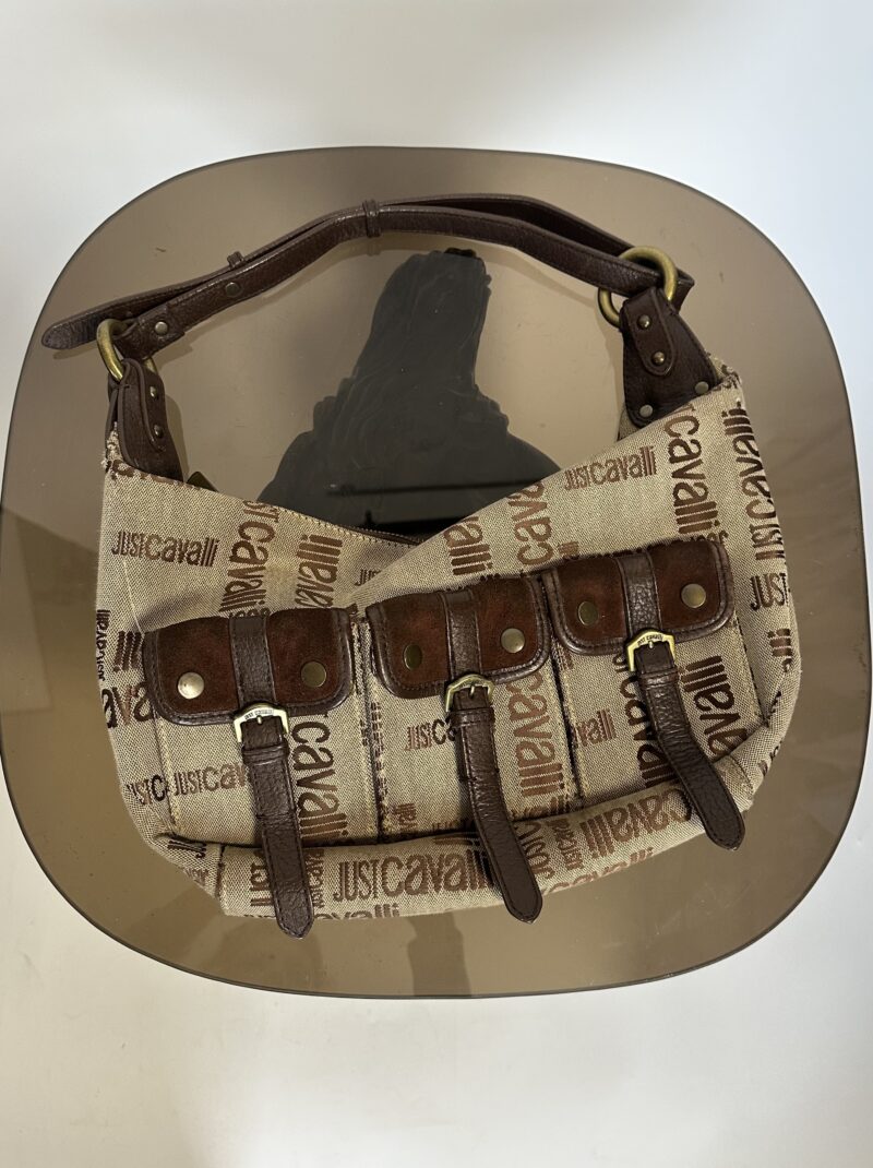 Roberto Cavalli Vintage Canvas Shoulder Bag